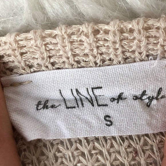 The line of style beige tie waist sweater, small - Picture 4 of 9